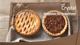  Presentation with lined paper - Amazing presentation theme having apple and pecan pie backdrop and a coral colored foreground
