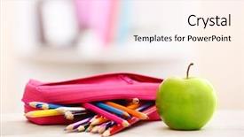  Presentation with box - Theme with apple and pencil-box full background and a cream colored foreground