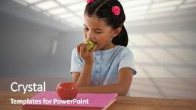  Presentation with apple - Presentation design having apple at table against white background and a tawny brown colored foreground