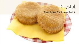  Presentation with sugar - Colorful slide set enhanced with apple-beignets-with-sugar-isolated backdrop and a blonde colored foreground