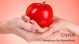  Presentation with love between man and woman - Slides having apple between man and woman background and a coral colored foreground