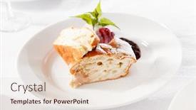  Presentation with ice cream cake - Colorful presentation design enhanced with apple cake with ice cream backdrop and a lemonade colored foreground