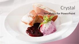  Presentation with ice cream cake - Presentation design with apple cake with ice cream background and a lemonade colored foreground