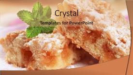  Presentation with cake - Presentation design enhanced with coffee cakes - apple cake background and a coral colored foreground