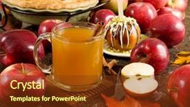 Presentation with cider - Presentation theme enhanced with apple cider caramel apple background and a tawny brown colored foreground