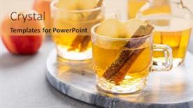  Presentation with apple wine - Slide deck featuring apple-cider-cocktail-with-cinnamon background and a yellow colored foreground