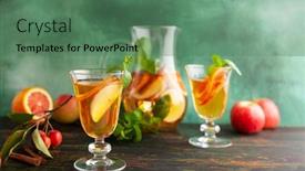  Presentation with cider - Amazing slide set having apple-cider-cocktail-with-red backdrop and a ocean colored foreground