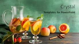  Presentation with cider - Slides enhanced with apple-cider-cocktail-with-red background and a ocean colored foreground