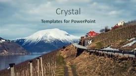  Presentation with cider - Cool new PPT theme with apple-cider-farm-in-sorfjorden backdrop and a light blue colored foreground