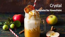  Presentation with cider - Beautiful presentation design featuring apple cider float with caramel backdrop and a tawny brown colored foreground