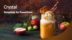  Presentation with cider - Beautiful slide deck featuring apple cider float with caramel backdrop and a tawny brown colored foreground