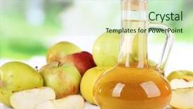  Presentation with apple cider vinegar - Theme consisting of apple cider vinegar in glass background and a soft green colored foreground