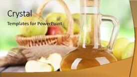  Presentation with apple cider vinegar - PPT theme featuring apple cider vinegar in glass background and a blonde colored foreground