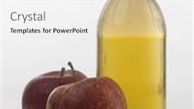  Presentation with apple cider vinegar - PPT theme featuring apple cider vinegar on the white background background and a white colored foreground