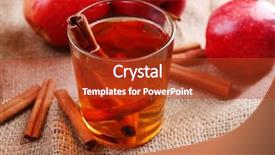  Presentation with cider - Amazing presentation having apple cider with cinnamon sticks and fresh apples on sackcloth background backdrop and a crimson colored foreground