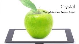  Presentation with computer viruses skull - Audience pleasing PPT theme consisting of tablet computer backdrop and a white colored foreground