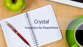  Presentation with pen laptop coffee cup clips - Audience pleasing presentation theme consisting of apple computer - tablet pc cup of coffee backdrop and a  colored foreground