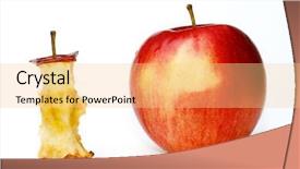  Presentation with apple - Audience pleasing presentation consisting of apple core very close isolated backdrop and a lemonade colored foreground