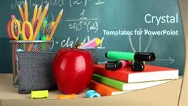  Presentation with back school - Audience pleasing presentation consisting of apple crayons - back to school - blackboard backdrop and a seafoam green colored foreground