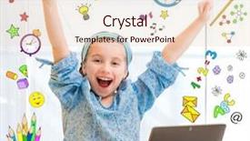  Presentation with flying - Cool new presentation design with apple crayons - cute little schoolgirl backdrop and a lemonade colored foreground