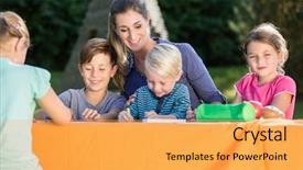  Presentation with children painting - Amazing presentation having apple crayons - mum painting pictures with their backdrop and a  colored foreground