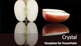  Presentation with two black women - Beautiful slides featuring apple cut into two halves backdrop and a  colored foreground