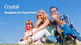  Presentation with meadow - PPT layouts enhanced with apple day keeps doctor away - mommy daddy and little girl background and a teal colored foreground