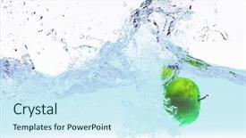  Presentation with pebble under ripple water - Presentation theme enhanced with apple falls deeply under water background and a cool aqua colored foreground