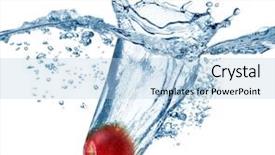  Presentation with under water - Audience pleasing PPT layouts consisting of apple falls deeply under water backdrop and a light blue colored foreground