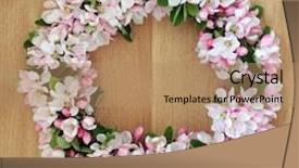  Presentation with golden apple - Presentation theme with apple flower blossom wreath background and a coral colored foreground