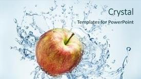  Presentation with fruit splash - Slide deck consisting of apple fruit surrounded with water background and a  colored foreground