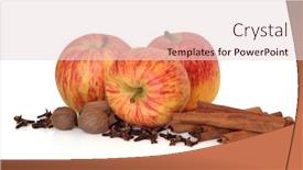  Presentation with clove - Presentation enhanced with apple-gala-fruit-variety background and a lemonade colored foreground