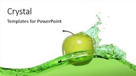  Presentation with juice - Presentation theme enhanced with apple in juice background and a white colored foreground