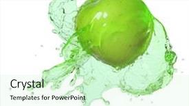  Presentation with juice - PPT layouts enhanced with apple in juice background and a soft green colored foreground