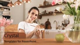  Presentation with prescription - Amazing PPT theme having apple indoors writing note backdrop and a coral colored foreground