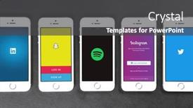  Presentation with smartphones - Slides enhanced with apple-iphone-5s-smartphones-lying background and a dark gray colored foreground