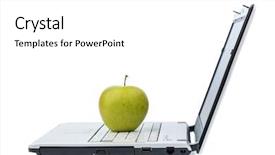 Presentation with healthy snack - Slide set featuring apple is on the keyboard background and a white colored foreground