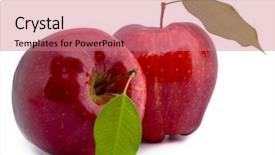  Presentation with green apple - Audience pleasing PPT theme consisting of apple isolated on white-green backdrop and a  colored foreground