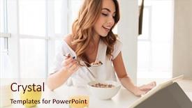  Presentation with corn flakes - Amazing slides having apple iwatch - image of beautiful happy young backdrop and a lemonade colored foreground