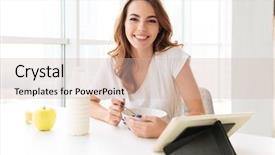  Presentation with corn flakes - Audience pleasing presentation consisting of apple iwatch - photo of amazing young lady backdrop and a  colored foreground