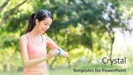  Presentation with woman sport - Audience pleasing PPT layouts consisting of apple iwatch - sport woman use of smart backdrop and a soft green colored foreground