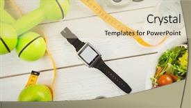  Presentation with healthy lifestyle cute - Slide deck having apple iwatch - watch with indicators of healthy background and a lemonade colored foreground