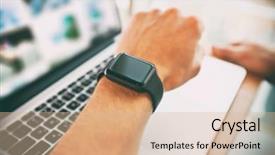  Presentation with laptop - Presentation theme consisting of apple iwatch - young man sitting background and a lemonade colored foreground