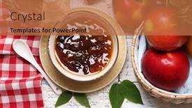  Presentation with jam - Presentation design enhanced with apple-jam-and-fresh-red background and a coral colored foreground