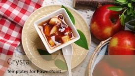  Presentation with jam - PPT theme having apple-jam-and-fresh-red background and a coral colored foreground