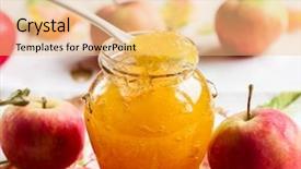  Presentation with jam - Theme having apple jam in a jar background and a lemonade colored foreground