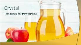  Presentation with juice - Amazing presentation design having apple-juice-in-jug backdrop and a sky blue colored foreground