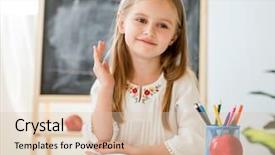  Presentation with pay raise - Presentation theme having apple maps - little clever blond girl raise background and a lemonade colored foreground