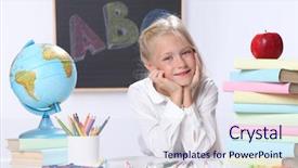  Presentation with future classroom - Theme having apple maps - portrait of cute girl background and a  colored foreground