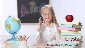  Presentation with future classroom - Beautiful PPT layouts featuring apple maps - portrait of cute girl backdrop and a  colored foreground